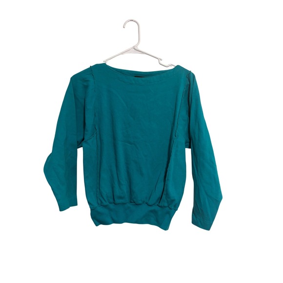 Lizsport Tops - Lizsport Sweatshirt Vintage 90s Teal Exposed Seam Boat Neck‎ Small